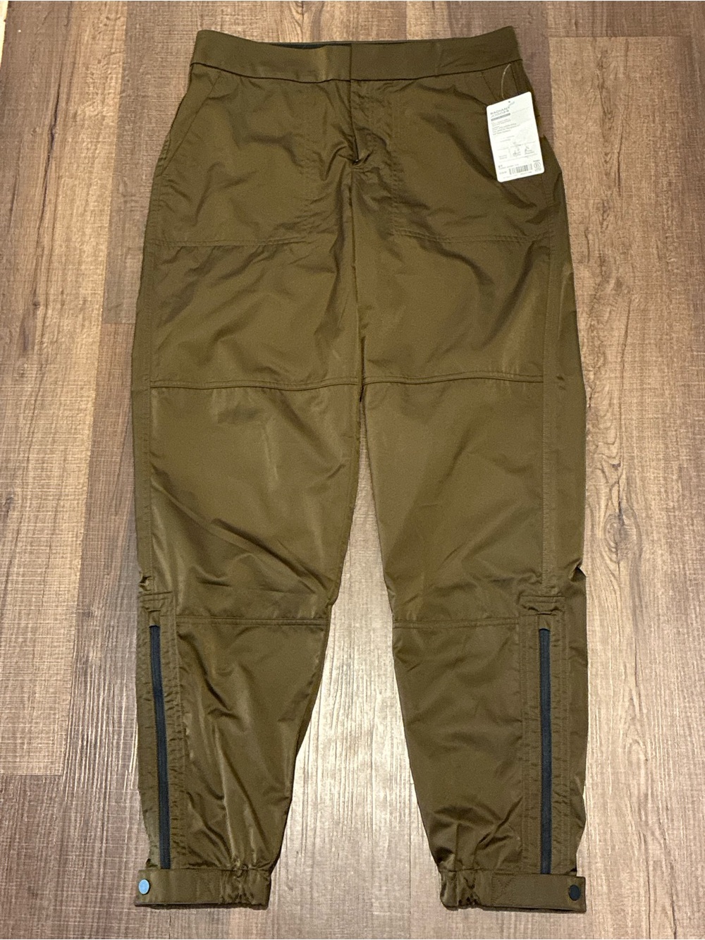 Athleta Olive Green Track Joggers with Black Accents Size 8Tall